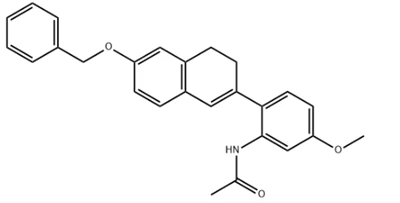 N-(2-(6-(benzyloksy)-3,4-dihydronaftalen-2-ylo)-5-metoksyfenylo)acetamid